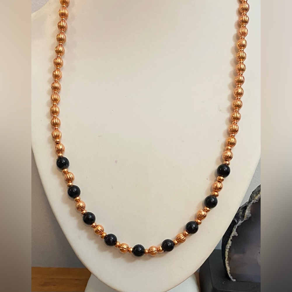 Lapis Lazuli crystals with Rose Gold bead necklace #3 NEW